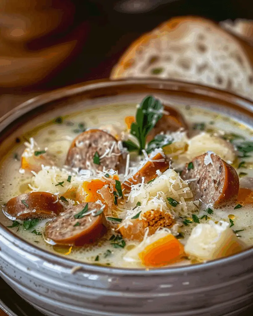 Creamy Parmesan Italian Sausage Soup