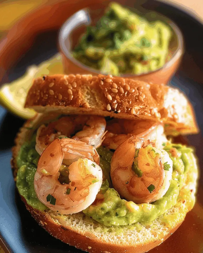 Homemade Shrimp Burger With Guacamole