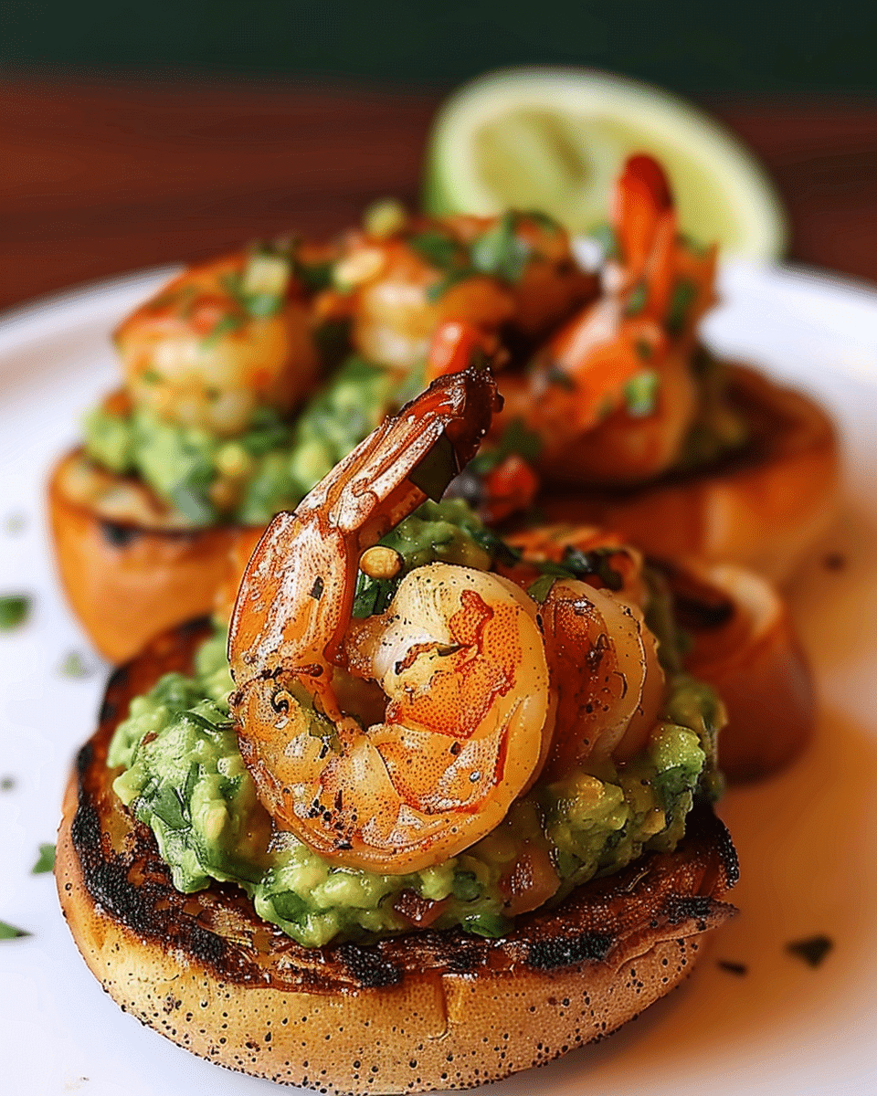 Homemade Shrimp Burger With Guacamole