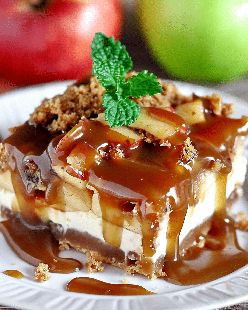 Irresistible Caramel Apple Cheesecake Bars