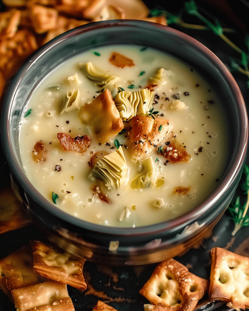 Lemony Tuscan Artichoke Soup