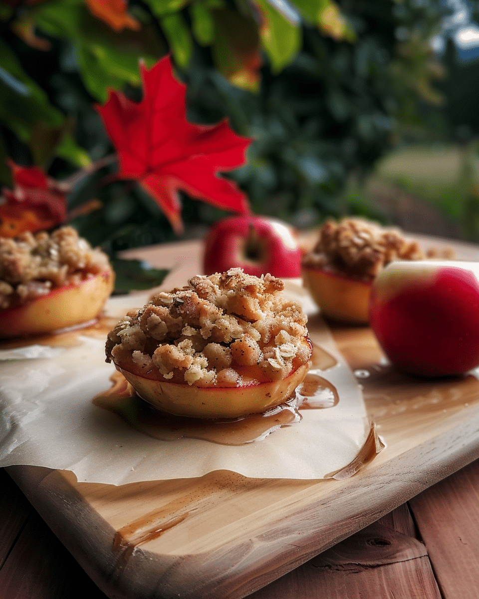 Mini Apple Crisp Baked Apple Halves