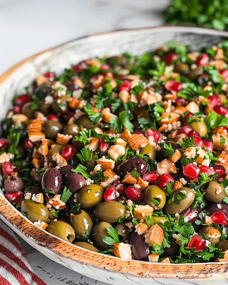 Quick & Easy Olive Salad with Pomegranate & Walnuts