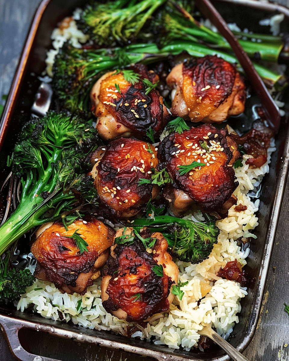 Pan Seared Chicken Thighs With Broccolini
