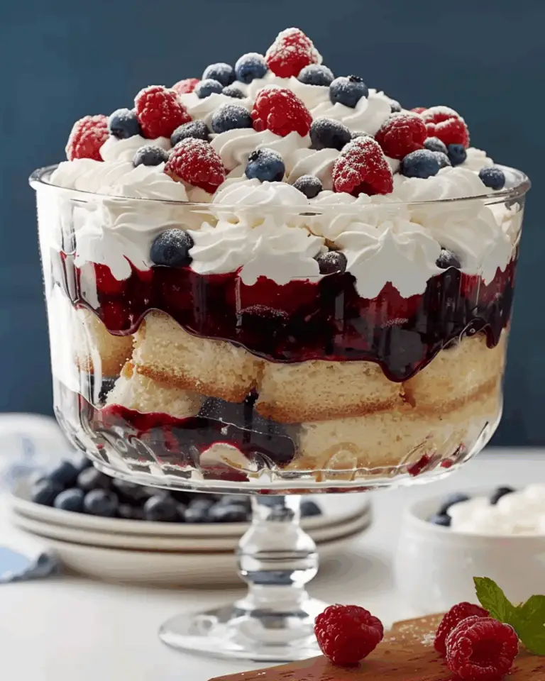 Red, White And Blueberry Trifle