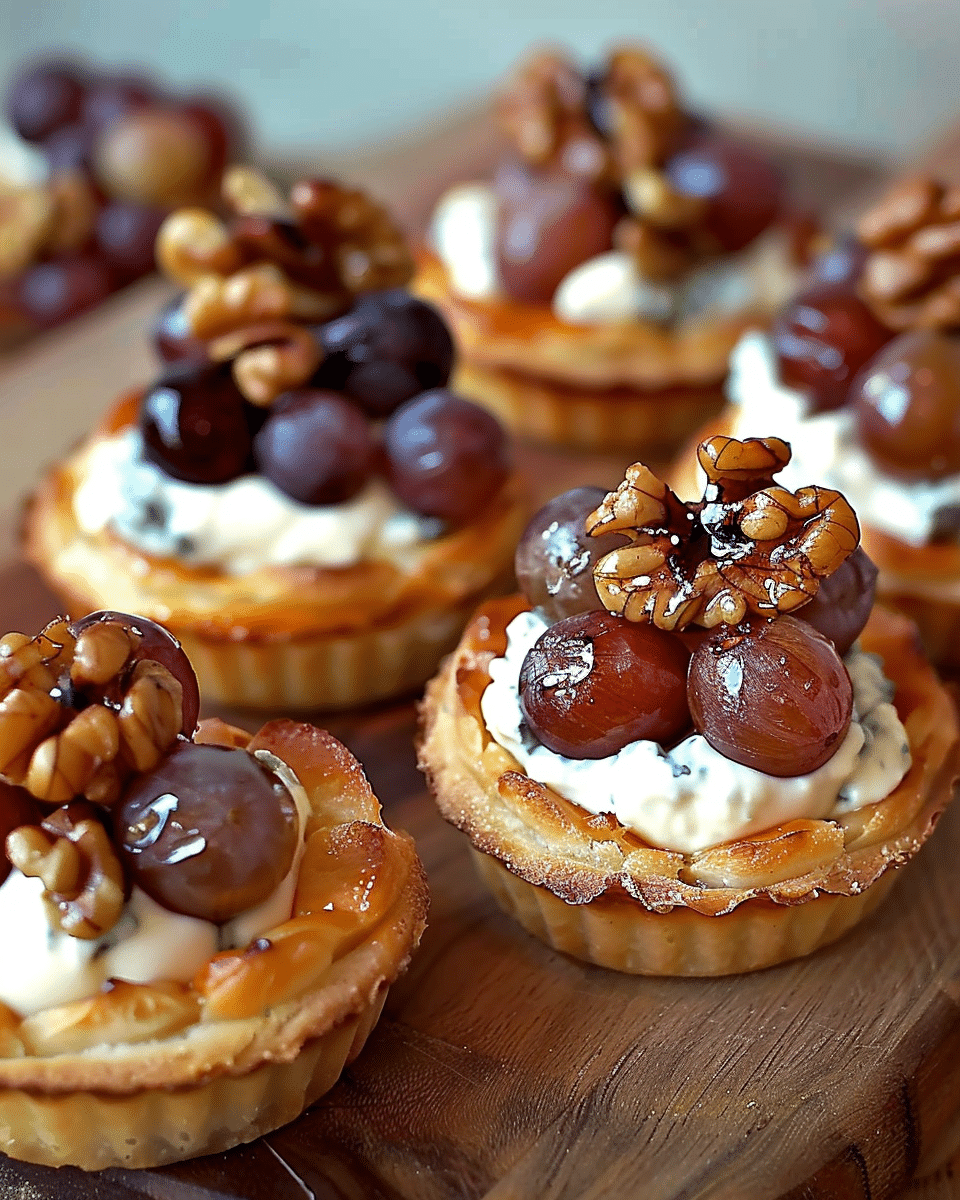 Roasted Grape Cups With Blue Cheese & Walnuts