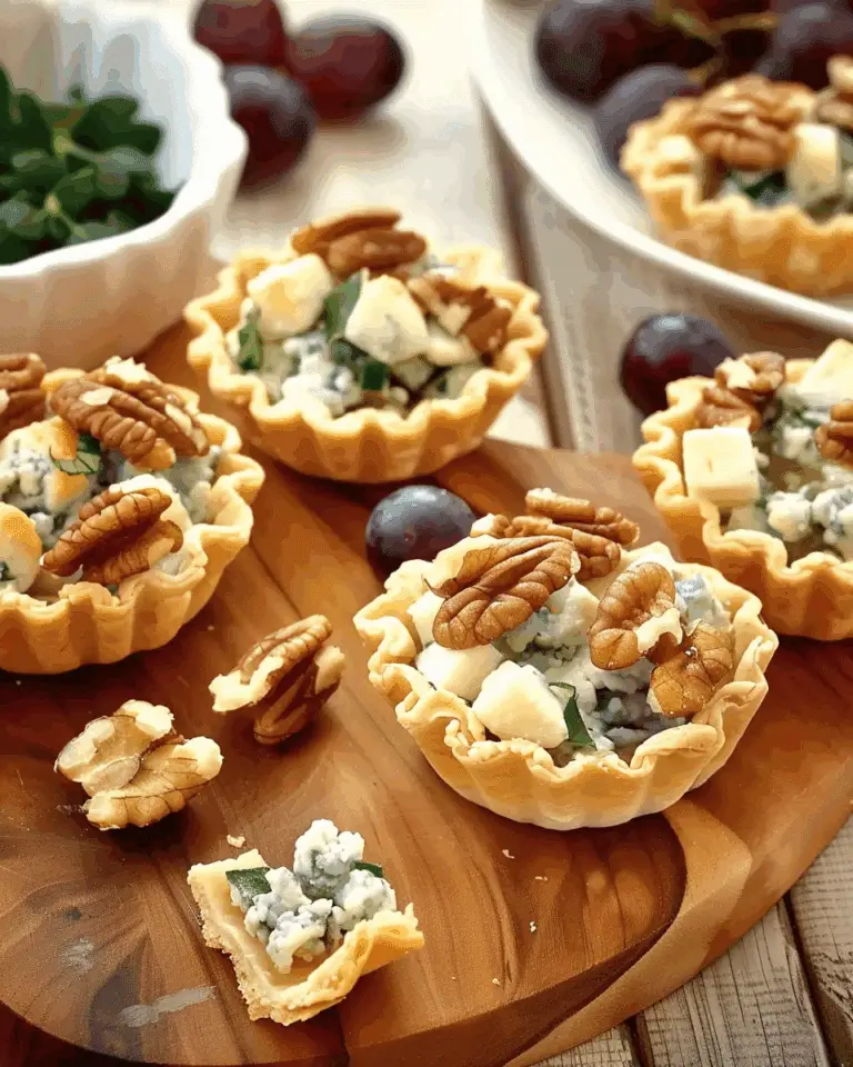 Roasted Grape Cups With Blue Cheese & Walnuts