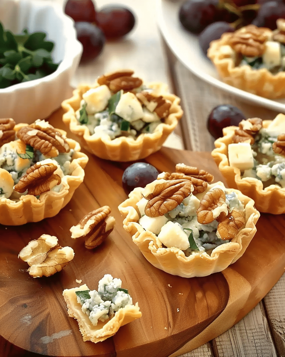 Roasted Grape Cups With Blue Cheese & Walnuts