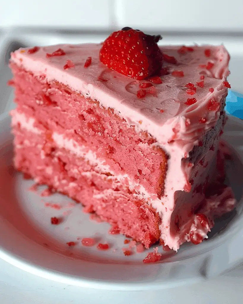 Strawberry Cake With Strawberry Cream Cheese Frosting