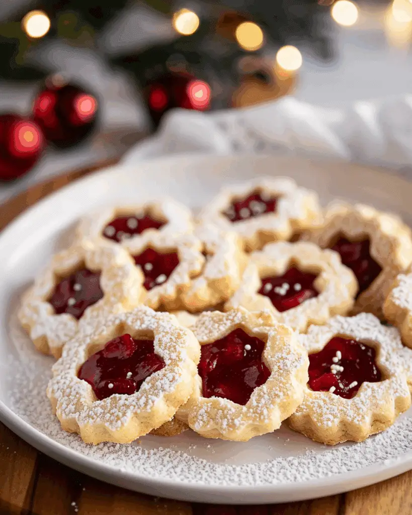 Sugar Plum Linzer Cookies