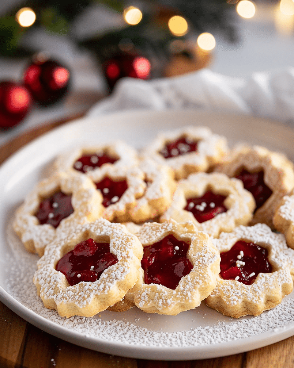 Sugar Plum Linzer Cookies