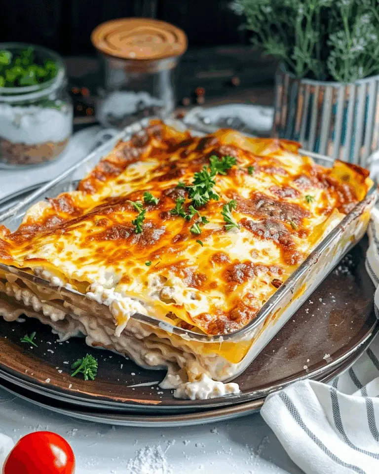 The Best Easy Chicken Alfredo Lasagna