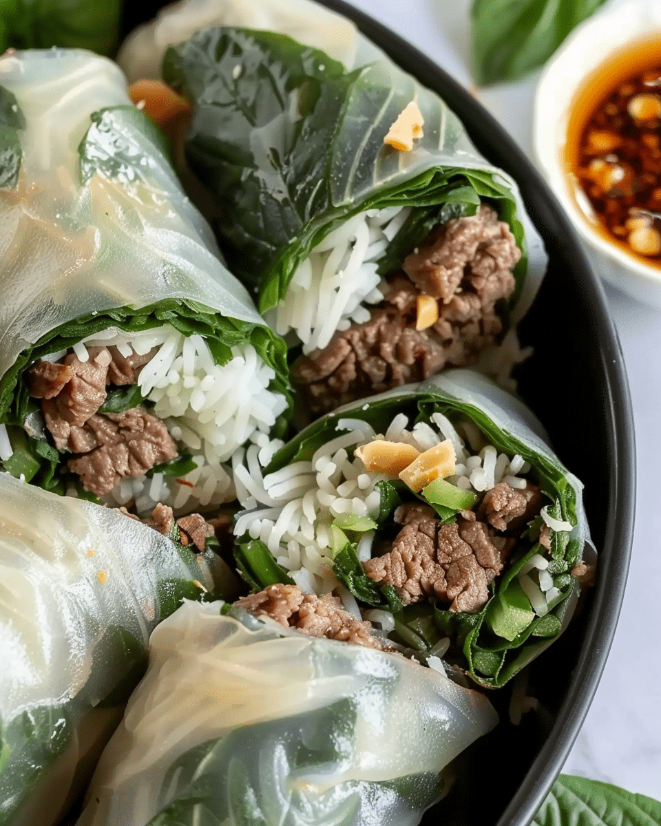 Thai Basil Beef Rolls
