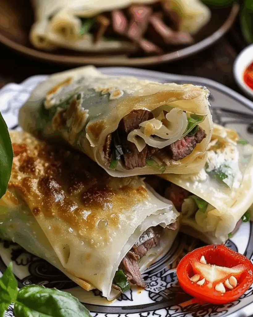 Thai Basil Beef Rolls