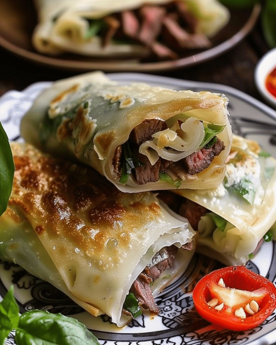 Thai Basil Beef Rolls