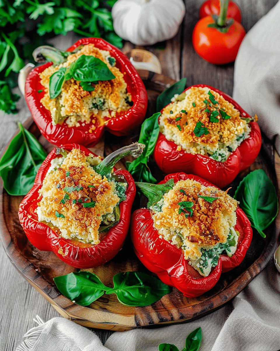 Herby Ricotta Stuffed Peppers
