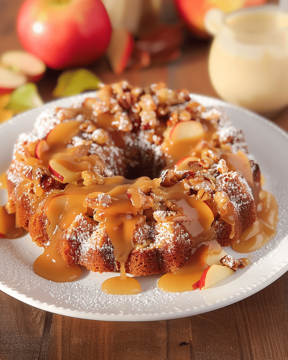 Apple Cake With Salted Caramel