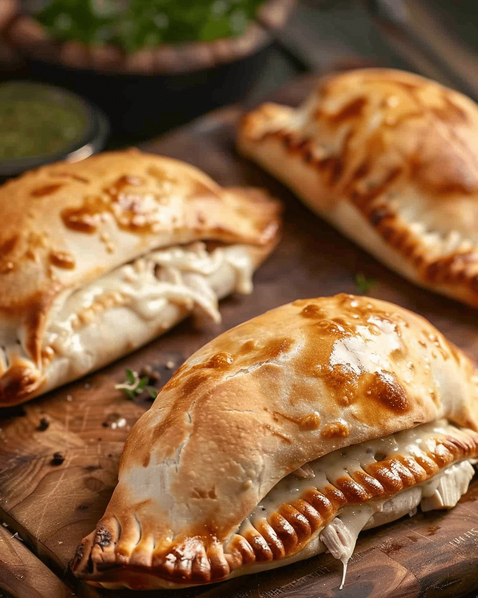 Baked Chicken Alfredo Calzones