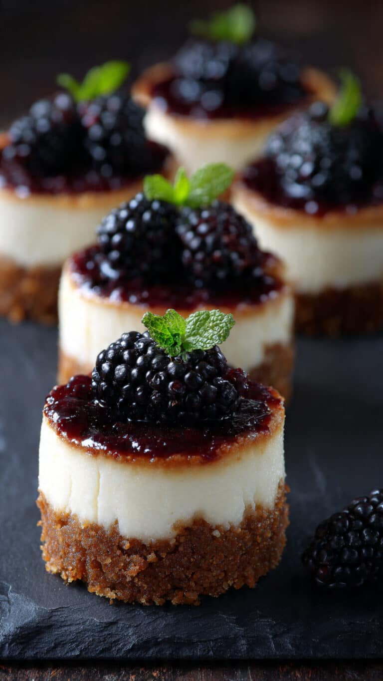 Blackberry Mini Cheesecakes