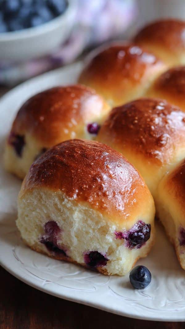 Blueberry Cheesecake Brioche Buns
