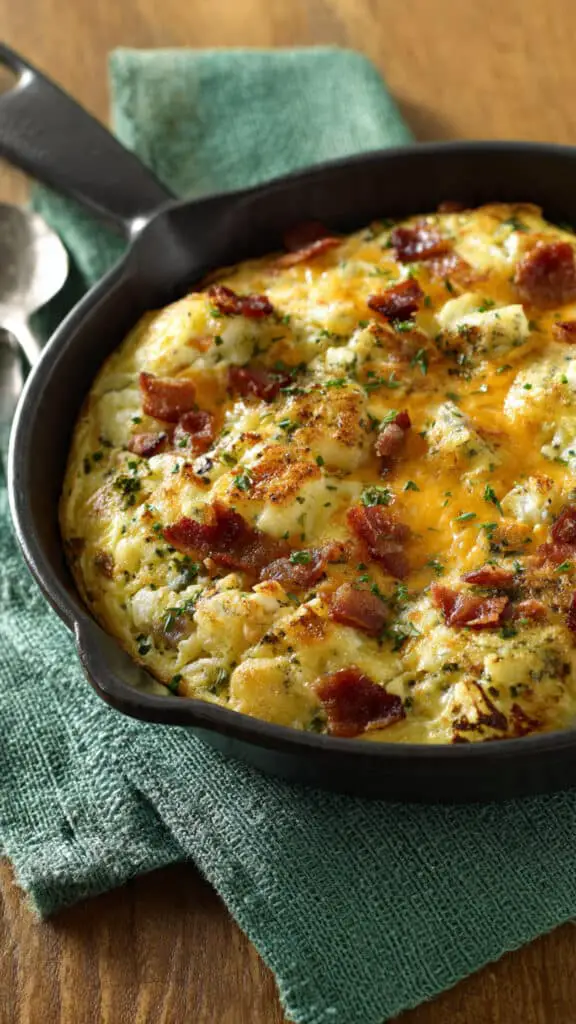 Cheesy Potato Egg Scramble