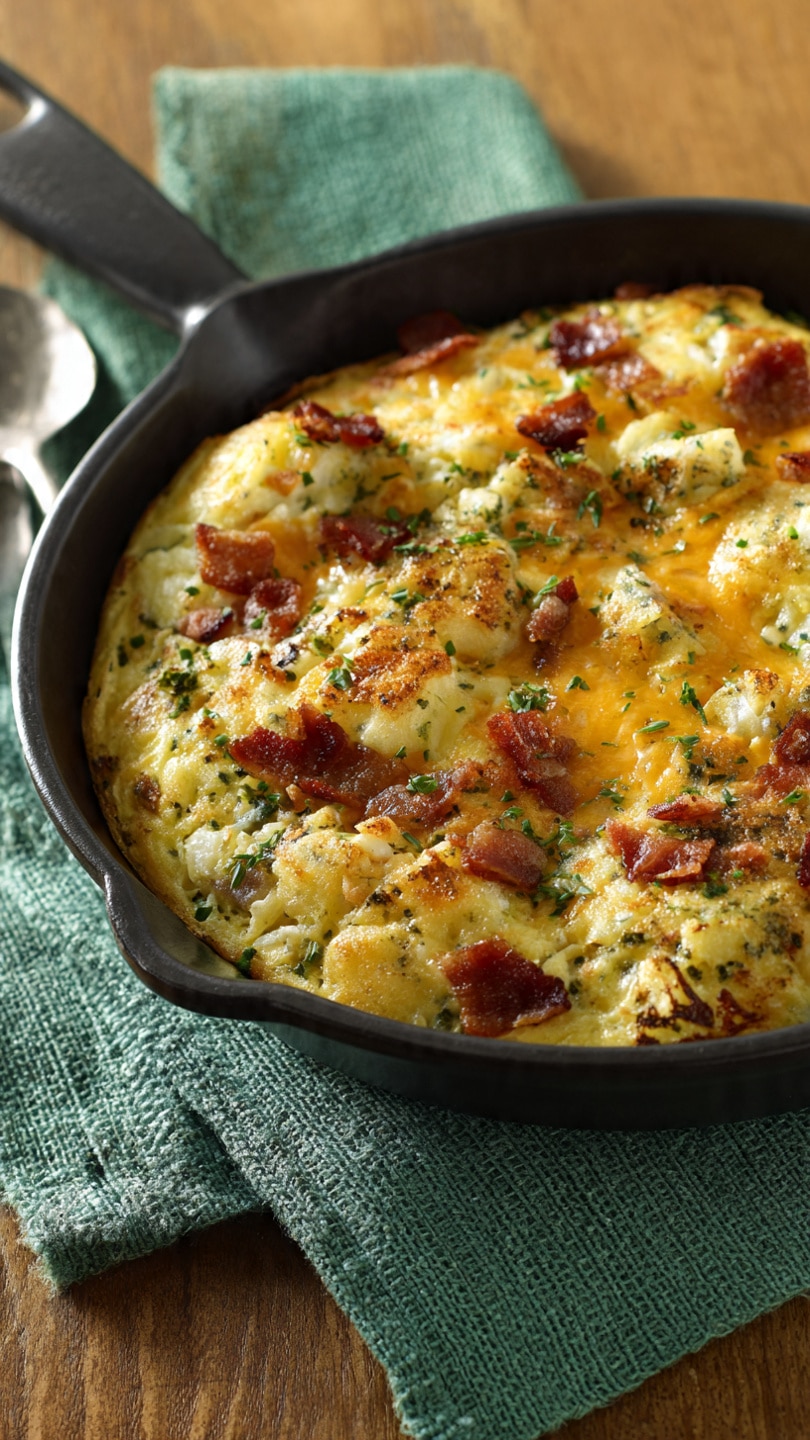 Cheesy Potato Egg Scramble