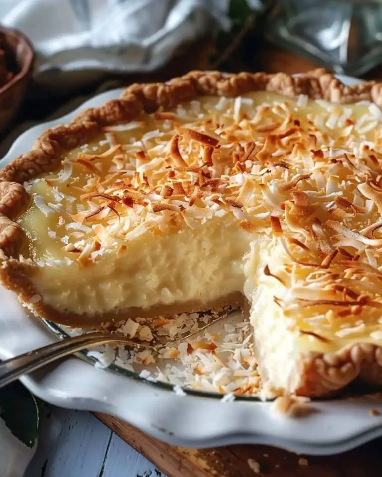 Coconut Magic Custard Pie
