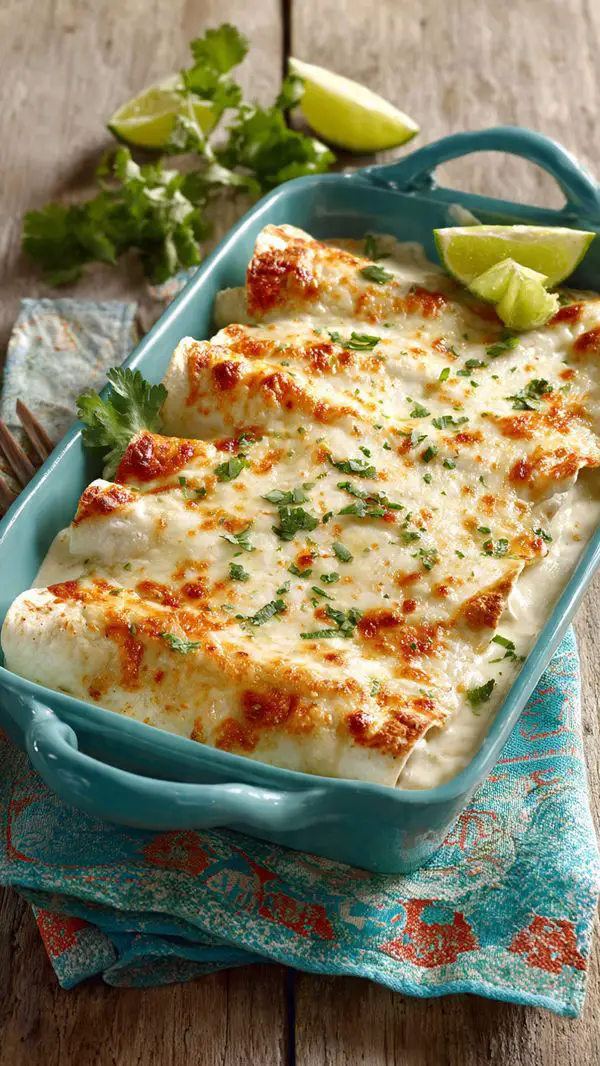 Creamy White Chicken Enchiladas