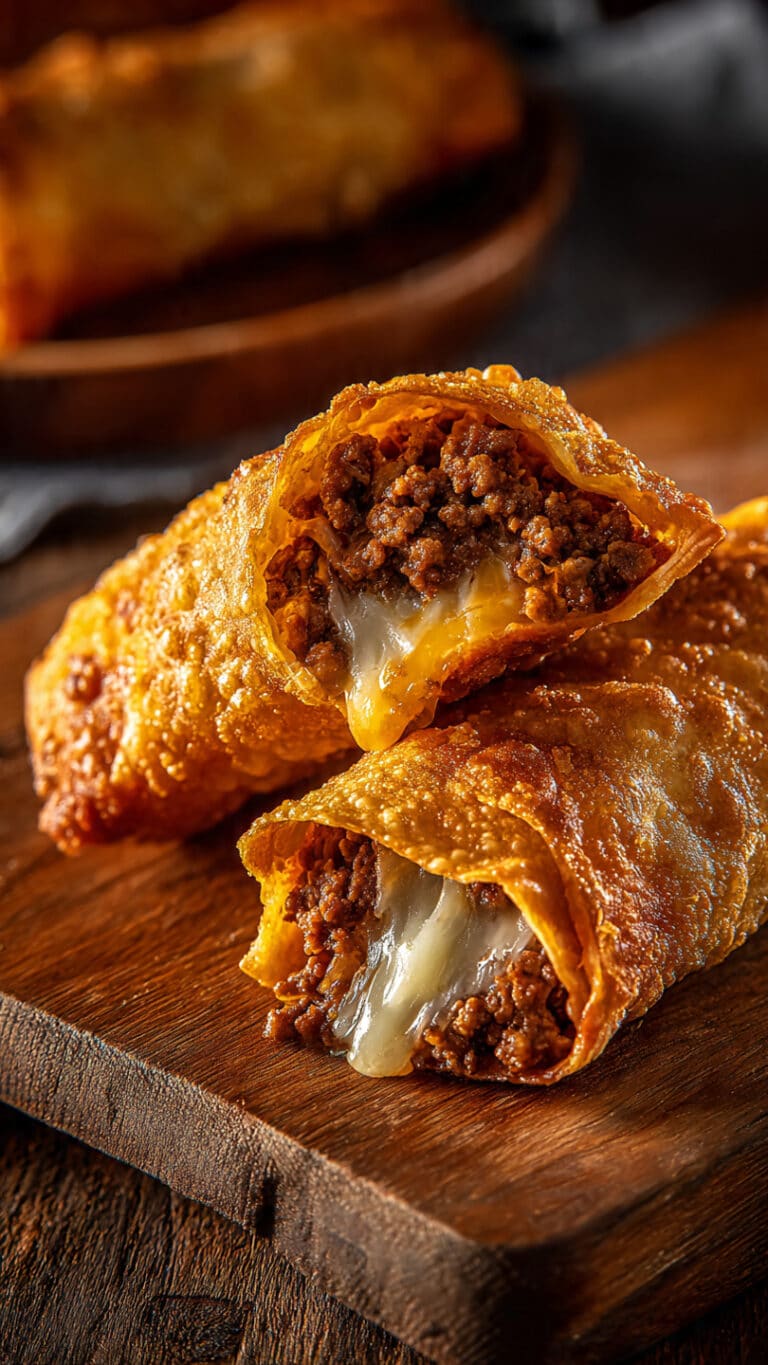 Crispy Beef Cheese Chimichangas