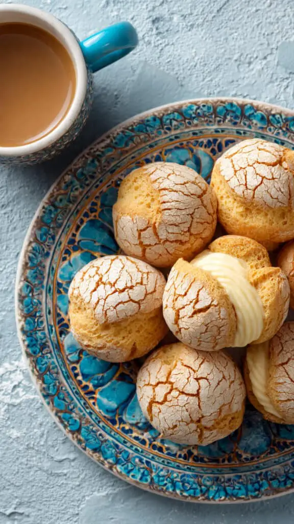 Crispy Coffee Cream Choux Puffs