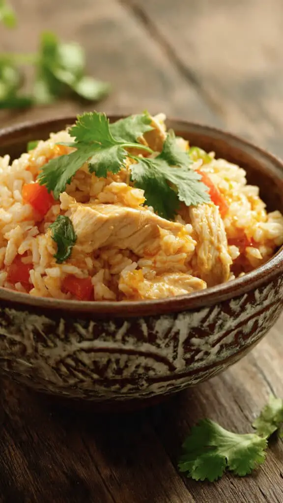 Crock Pot Chicken And Rice Burrito Bowl