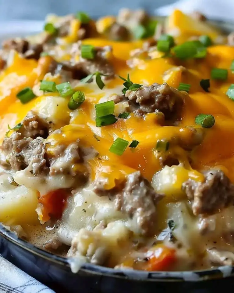 Crockpot Cheesesteak Potato Casserole