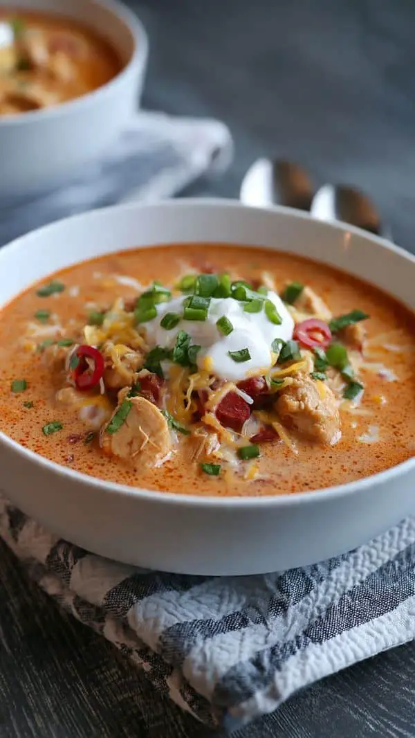Crockpot Cream Cheese Chicken Chili