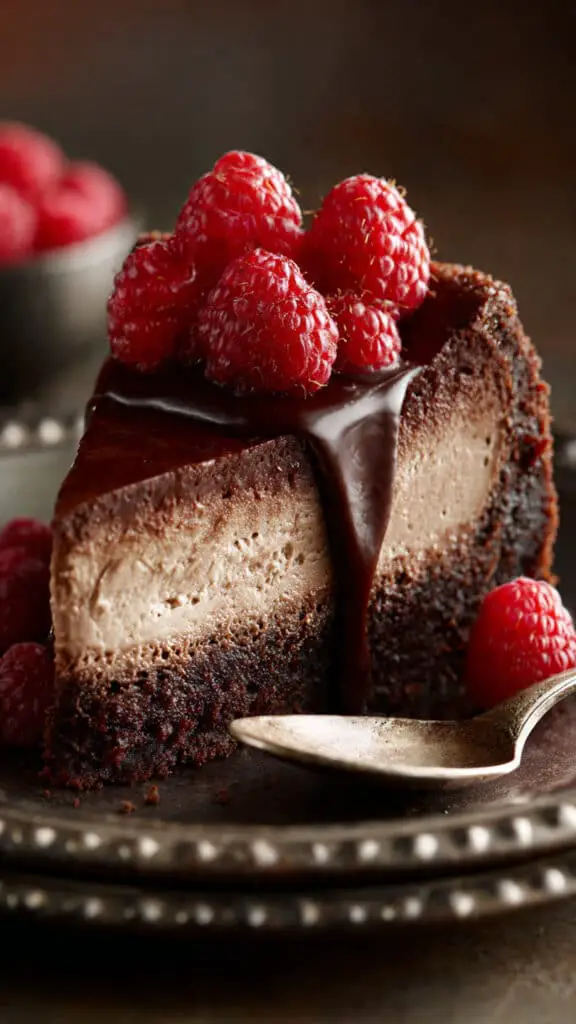 Dark Chocolate Raspberry Cheesecake Delight