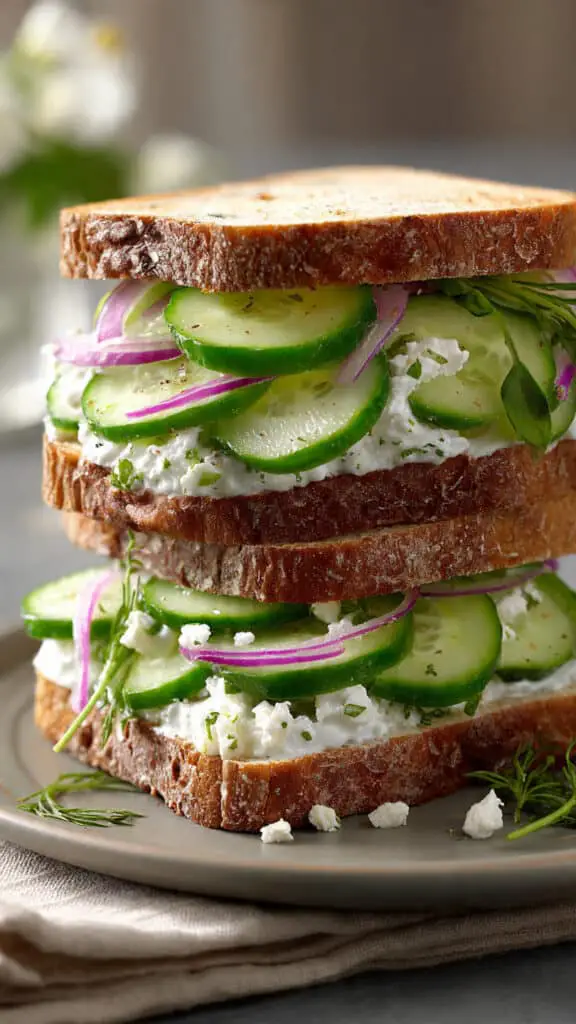 Delicious Cucumber Salad Sandwiches