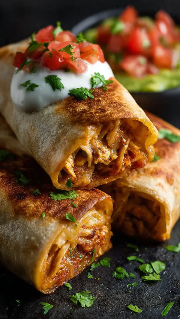 Easy Baked Chicken Chimichangas