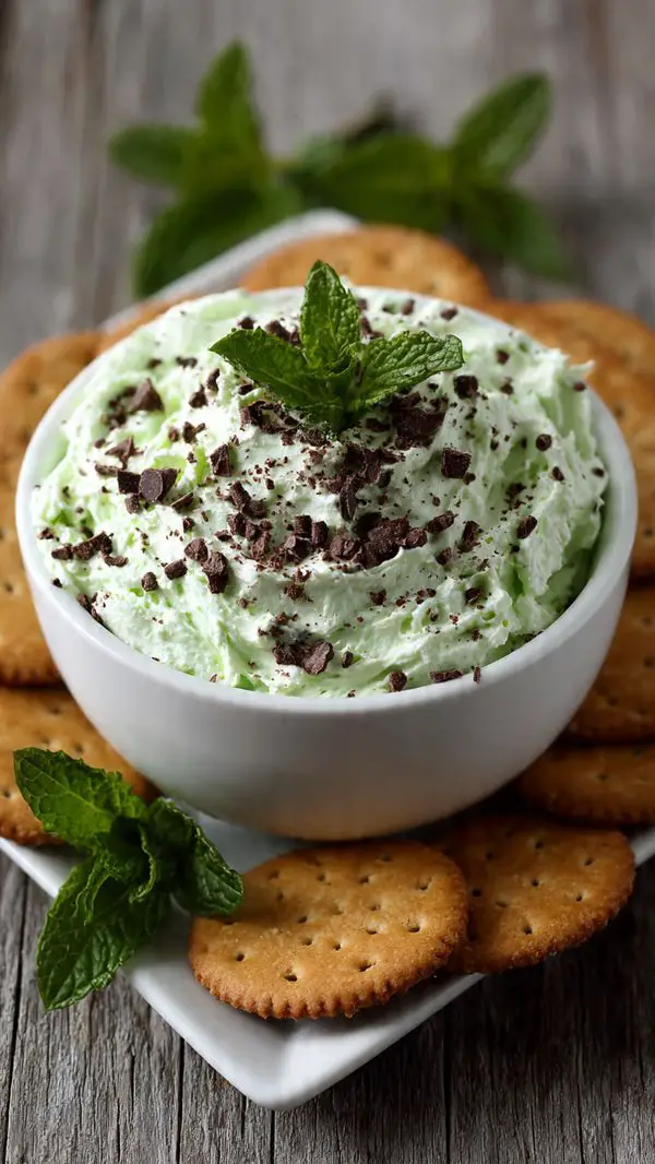 Easy Mint Chocolate Chip Cheesecake Dip