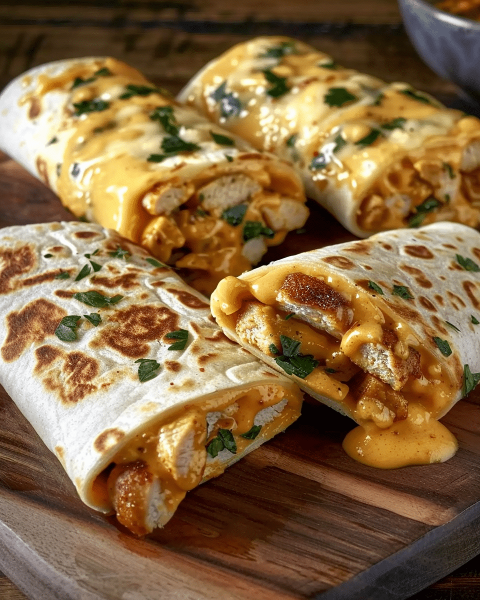 Cheesy Garlic Chicken Wraps