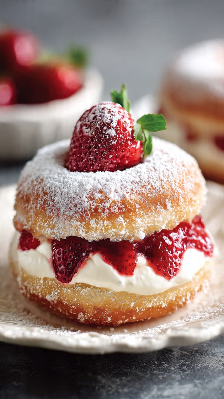 Fluffy Berry Cream Cloud Donut