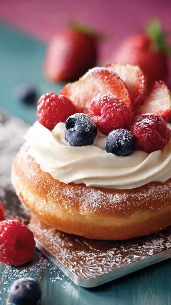 Fluffy Berry Cream Cloud Donut