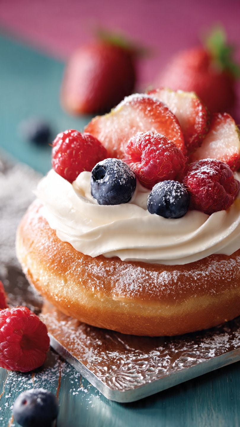 Fluffy Berry Cream Cloud Donut