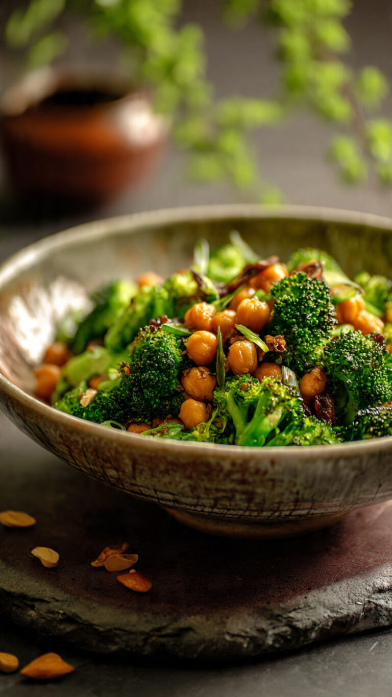 Garlic Broccoli Stir Fry With Chickpeas