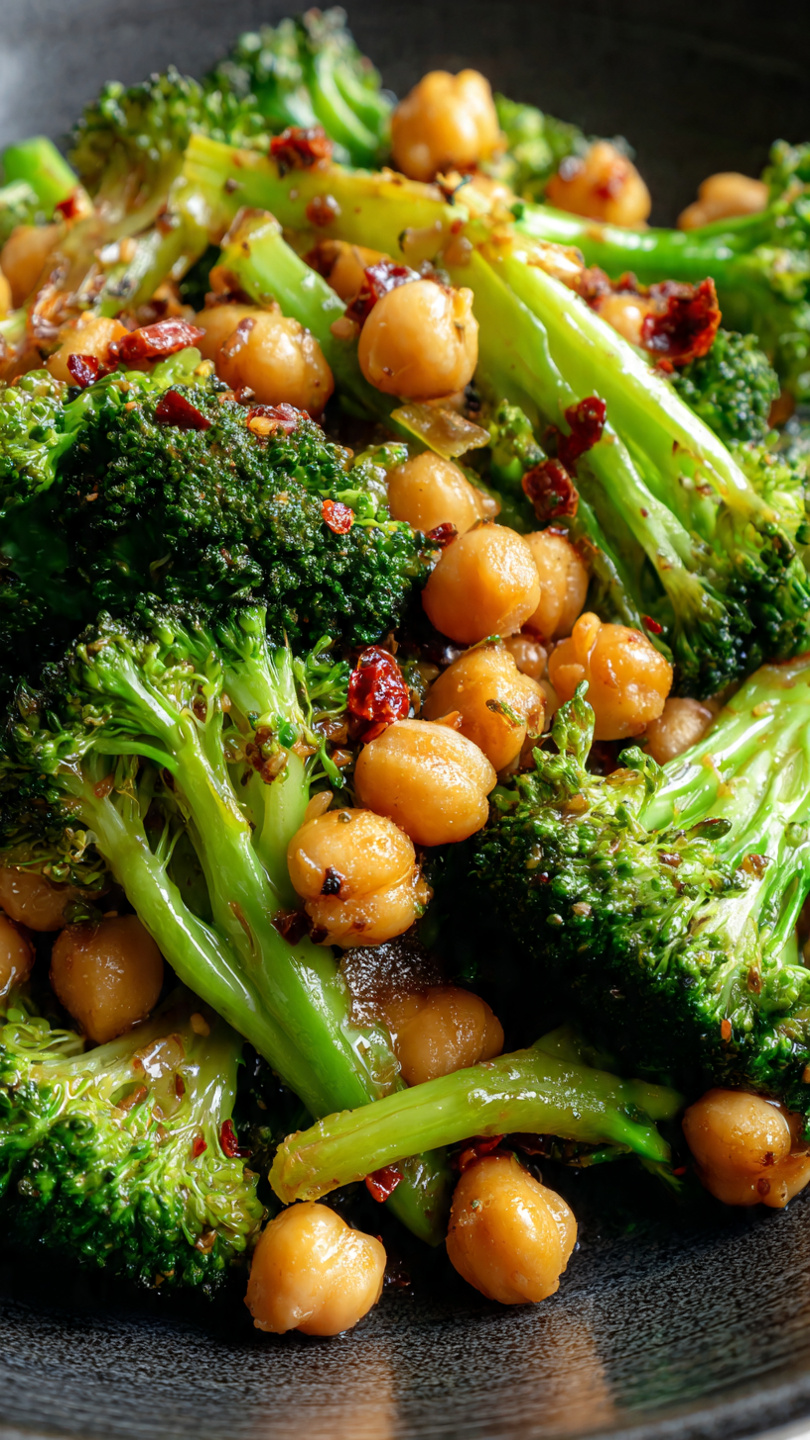 Garlic Broccoli Stir Fry With Chickpeas
