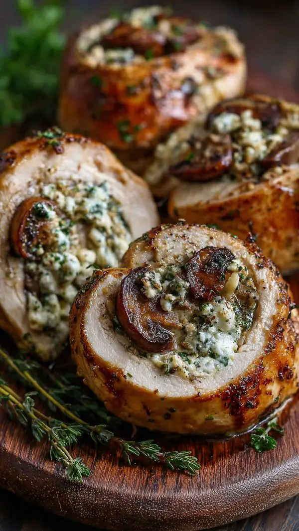 Garlic Butter Mushroom Stuffed Chicken