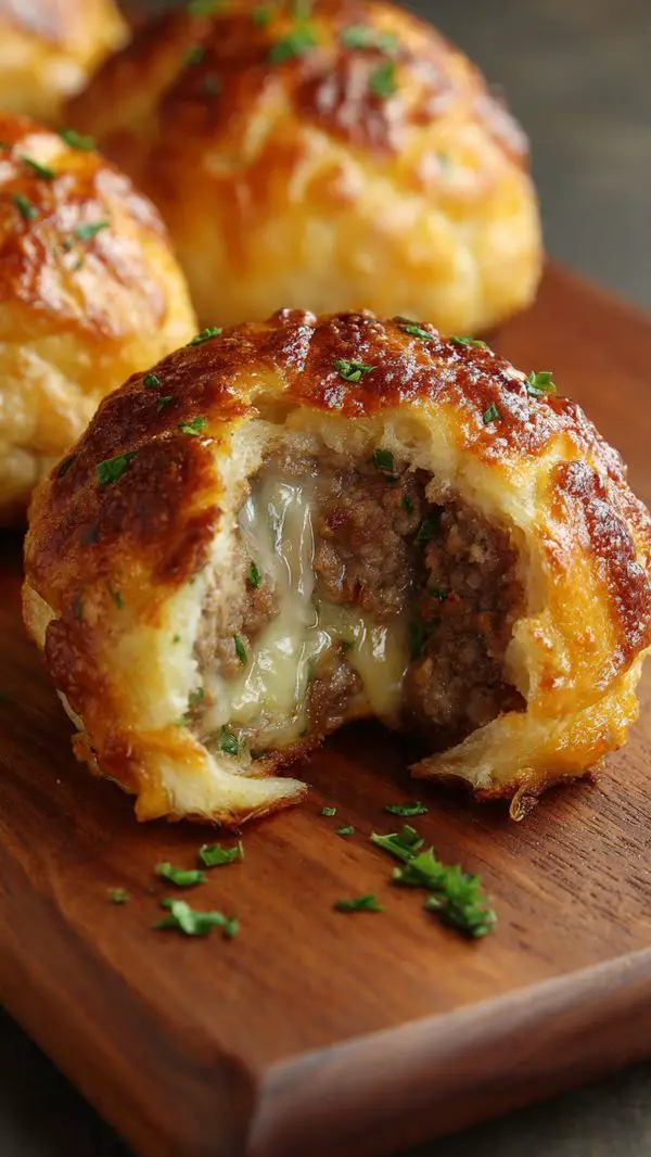 Garlic Parmesan Cheeseburger Bombs