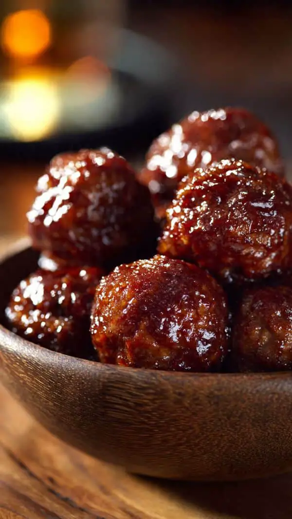 Grape Sticky Cocktail Meatballs