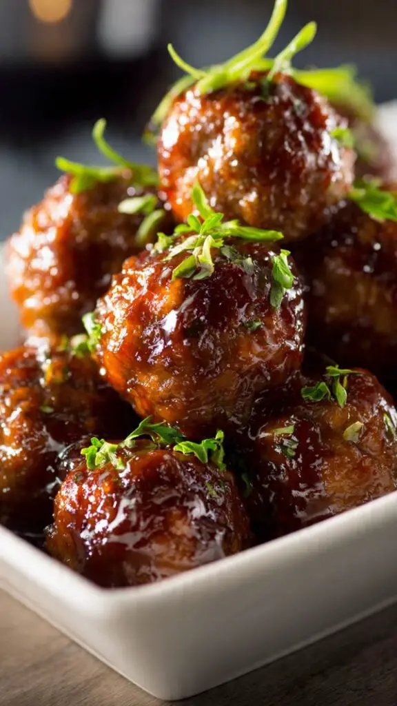 Grape Sticky Cocktail Meatballs