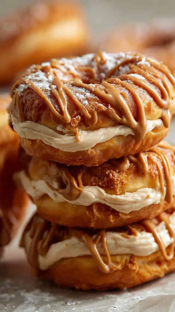 Peanut Butter Cheesecake Donut Sandwiches