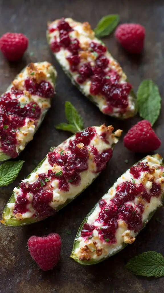 Raspberry-Bliss Brie Jalapeño Boats