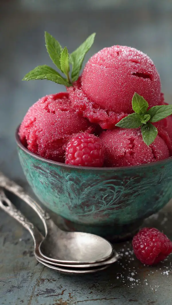 Raspberry Mint Sorbet